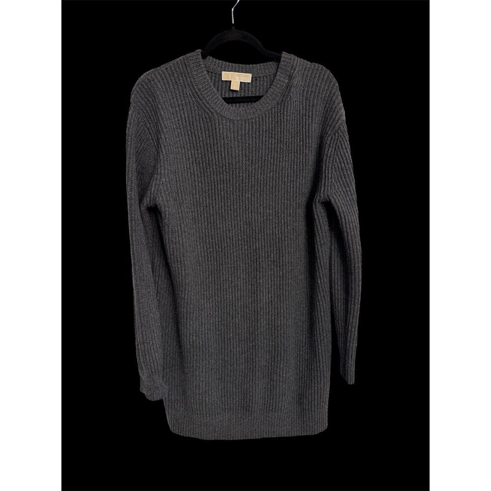 Michael Kors Gray Merino Wool Cashmere Pullover Sweater Dress/Tunic Size L